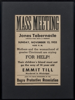 1955 Rally Flyer Regarding the Death of Emmit Till